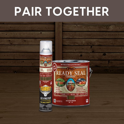Ready Seal 401759 Stain With Turbo Spray System, Smooth, Mission Brown, 24 oz, Aerosol Can, Pack of 6