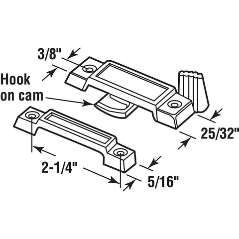 Prime-Line F 2533 Window Sash Lock, Zinc, Painted, White