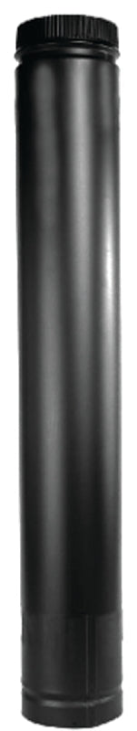 Selkirk DSP6TL Stove Pipe, 6 in ID x 6-1/2 in OD Dia, 38 to 68 in L, Aluminized Steel/Stainless Steel, Black