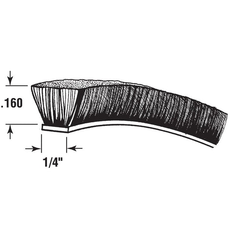 Prime-Line T 8659 Pile Weatherstrip, 1/4 in W, 18 ft L, Synthetic Fabric, Gray