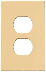 Eaton Wiring Devices PJS8V Wallplate, Mid-Size, Screwless, 4-1/2 in L, 2-3/4 in W, 1-Gang, Polycarbonate, Ivory