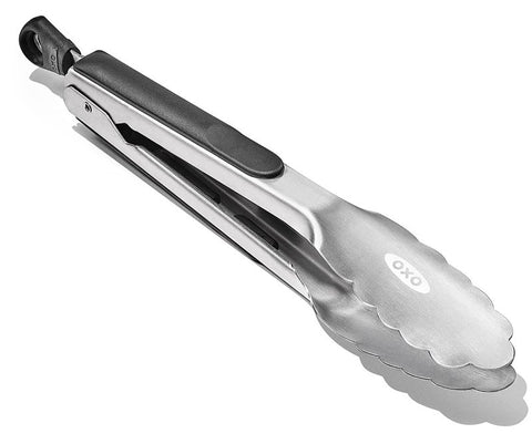 Oxo 28481 Locking Tong, 9 in L, Stainless Steel, Black, Dishwasher Safe