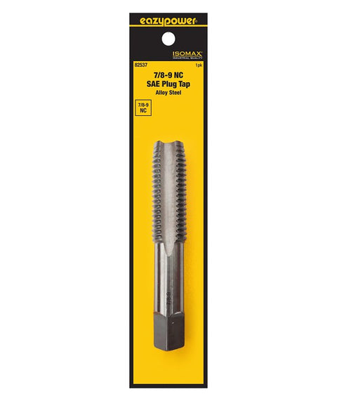 Isomax 82537 Fractional Tap, 7/8-9 Thread, UNC Thread, Plug Chamfer, Tungsten Steel