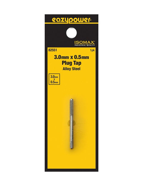 Isomax 82551 Tap, M3x0.5 Thread, Plug Chamfer, Tungsten Steel