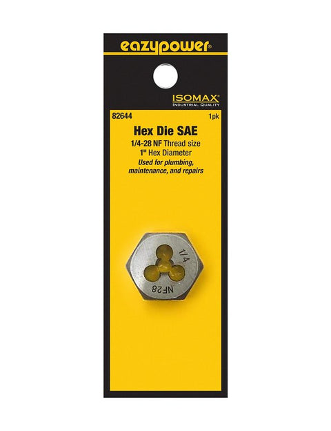 Isomax 82644 Fractional Die, 1/4-28 Thread, NF Thread