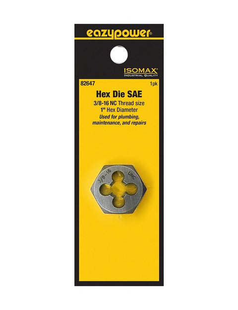 Isomax 82647 Fractional Die, 3/8-16 Thread, NC Thread