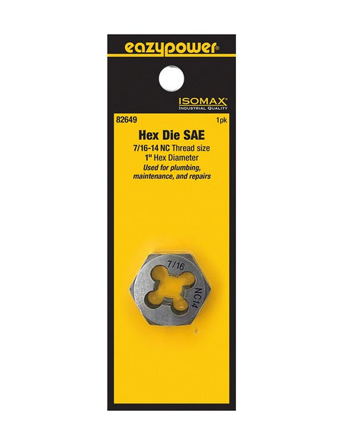 Isomax 82649 Fractional Die, 7/16-14 Thread, NC Thread