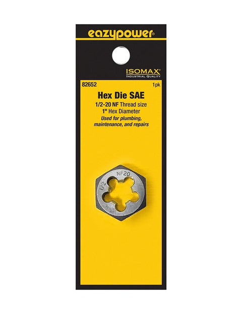 Isomax 82652 Fractional Die, 1/2-20 Thread, NF Thread