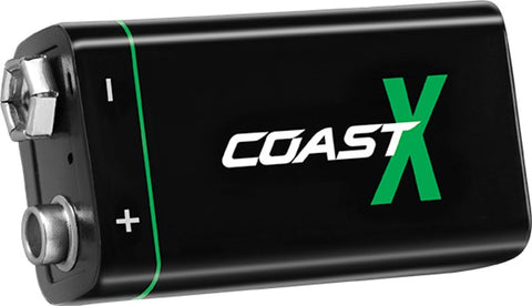 Coast ZX9V Rechargeable Battery, 9 V Battery, 560 mAh, Lithium-Ion