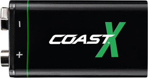 Coast ZX9V Rechargeable Battery, 9 V Battery, 560 mAh, Lithium-Ion