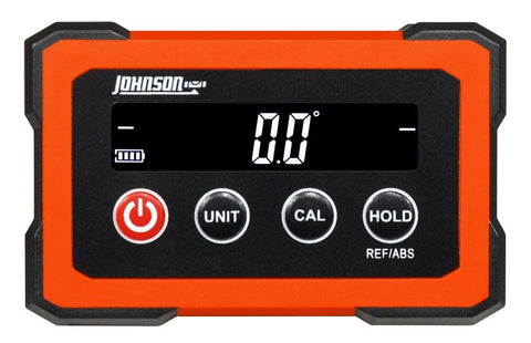 Johnson 1886-1000 Dual-Screen Digital Angle Gauge, Magnetic, Plastic