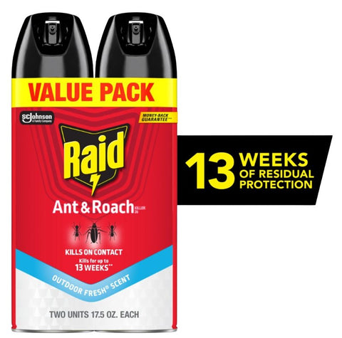 RAID ANT & ROACH 17.5OZ TWIN P
