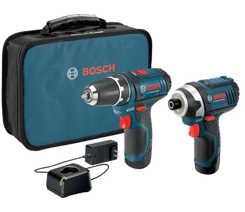Bosch CLPK22-120 Combination Tool Kit, Battery Included, 2 Ah, 12 V, Lithium-Ion