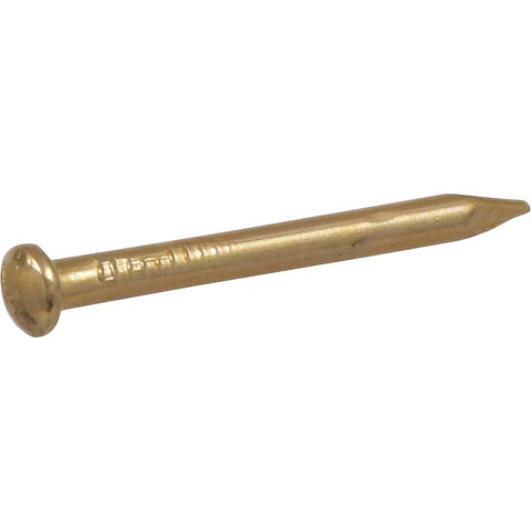 Hillman 122623 Escutcheon Pin, 1 in L, Steel, Brass-Plated, Round Head, Smooth Shank, Pack of 6