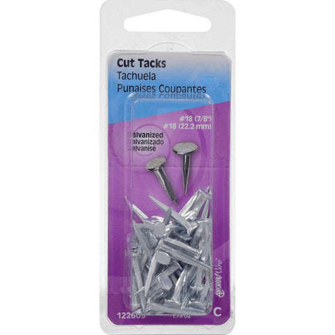 Hillman 122609 Cut Tack, 7/8 in L, Galvanized Steel, Pack of 6