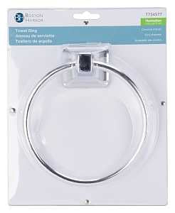 Boston Harbor CSC 8586-3L Towel Ring, 5-7/8 in Dia Ring, Wall Mounting