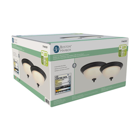 Boston Harbor OG24004 Ceiling Light, LED Lamp, Aluminum Fixture, Matte Black Fixture