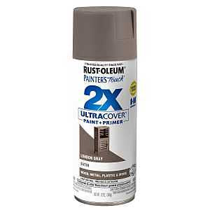 Rust-Oleum Painter's Touch 2X Ultra Cover 346953 Spray Paint, Satin, London Gray, 12 oz, Aerosol Can