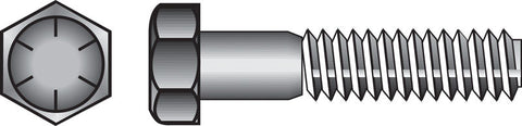 Hillman Hillman Heat Treated Yellow Dichromate Coarse Hex Head Cap Screw 1/2 in. Dia. x 7 in.