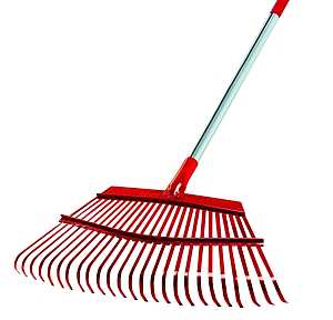 Corona RK 62061 Leaf Rake, Steel Tine, 25-Tine, Aluminum Handle, 54 in L Handle