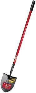 BULLY Tools 82515 Shovel, 9 in W Blade, 14 ga Gauge, Steel Blade, Fiberglass Handle, Long Handle, 48-1/2 in L Handle