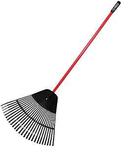 BULLY Tools 92630 Leaf Rake, Poly Tine, 26-Tine, Fiberglass Handle, 41 in L