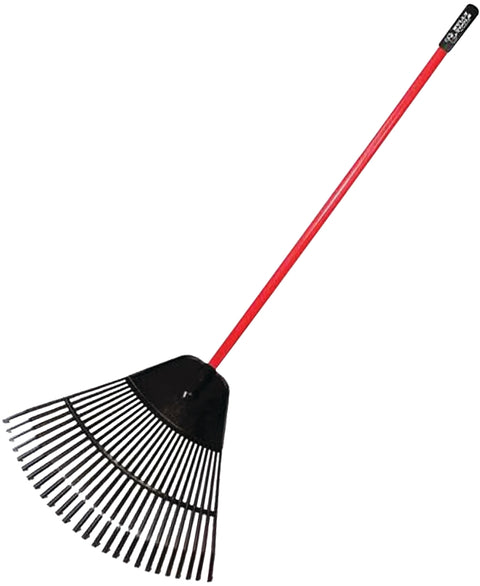 BULLY Tools 92630 Leaf Rake, Poly Tine, 26-Tine, Fiberglass Handle, 41 in L