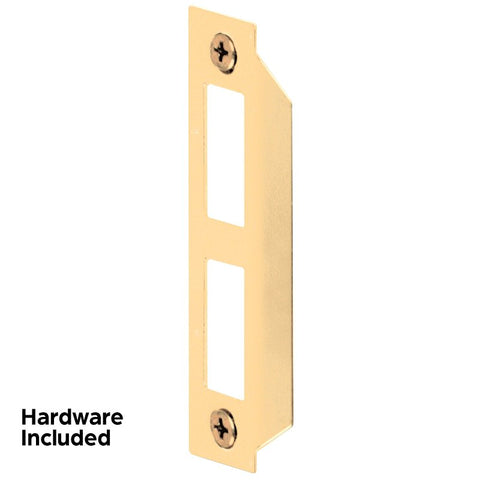 Defender Security E 2435 Strike Plate, 3-21/32 in L, 15/16 in W, Steel, Brass