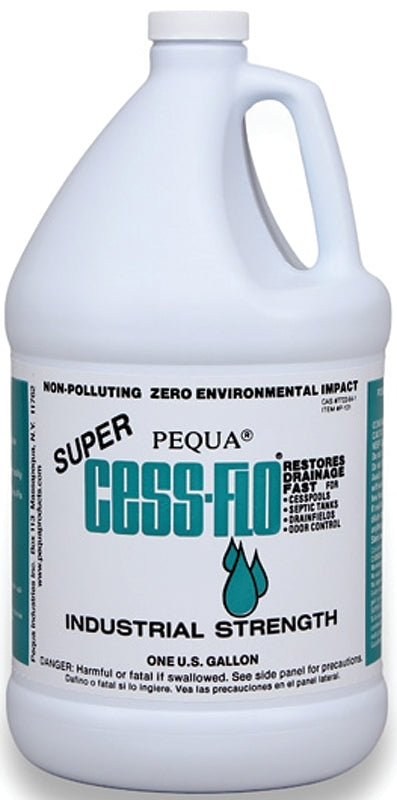 Pequa CESS-FLO Series P-101 Septic Tank Cleaner, Liquid, Clear, Odorless, 1 gal Bottle, Pack of 4