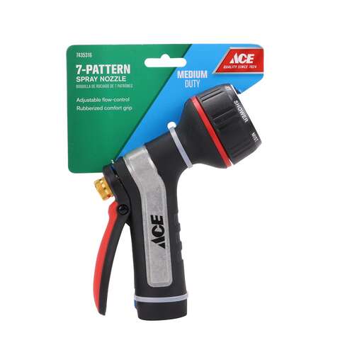 Ace 7 Pattern Adjustable Metal Hose Nozzle, Pack of 10