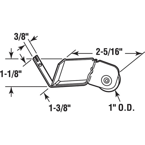 Prime-Line B 634 Center Grooved Roller Assembly, 1 in Dia Roller, 1/4 in W Roller, Polyethylene Roller, Concave Roller