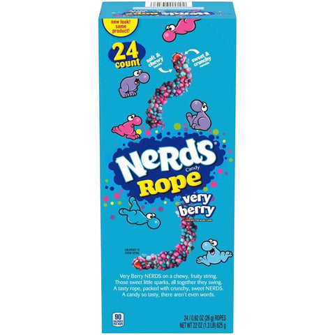 NeRdS 717015 Rope Candy, Solid, Berry, 0.92 oz, Pack of 24
