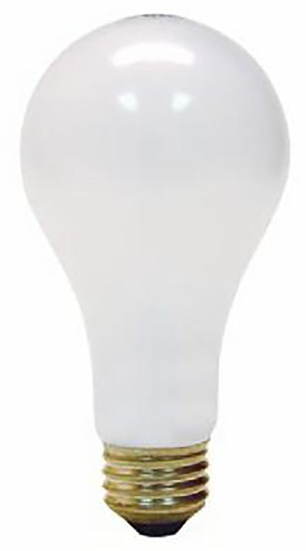 GE 11585 Light Bulb, 200 W, A21 Lamp, E26 Medium Lamp Base, 345 Lumens, 2800 K Color Temp, Soft White Light, Pack of 12