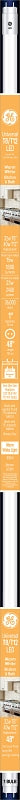GE Industrial Solutions 37192 LED Bulb, Linear, T8 Lamp, G13 Lamp Base, Frosted, Soft White Light, Pack of 6