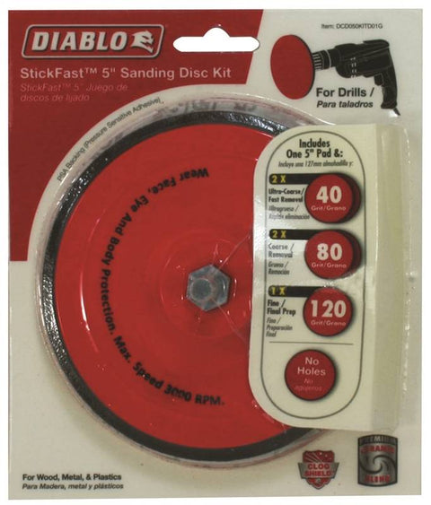 Diablo DCD050KITD01G Premium Sanding Disc Kit, Stickfast (PSA) Backing