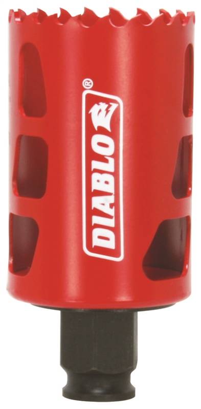DIABLO DHS1750 High Performance Hole Saw, 2-3/8 in D Cutting, 1-3/4 in Dia x 2-3/8 in L, 3/8 in Chuck, Bi-Metal