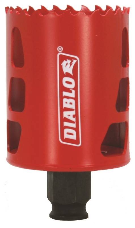 DIABLO DHS2125 High Performance Hole Saw, 2-3/8 in D Cutting, 2-1/8 in Dia x 2-3/8 in L, 3/8 in Chuck, Bi-Metal