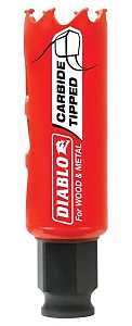 Diablo DHS1000CT GP Hole Saw, 1 in Dia, 2-3/8 in D Cutting, 3/8 in Arbor, Carbide Cutting Edge