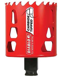 Diablo DHS2625CT GP Hole Saw, 2-5/8 in Dia, 2-3/8 in D Cutting, 3/8 in Arbor, Carbide Cutting Edge