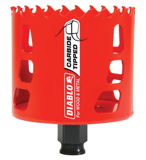 Diablo DHS3000CT High Performance Hole Saw, 3 in Dia x 2-3/8 in D Cutting, 1/4 in Dia, Bi-Metal