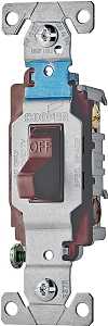 Eaton Wiring Devices CS315B Toggle Switch, Brown, 15 A, 120/277 V, 3-Position, Screw Terminal