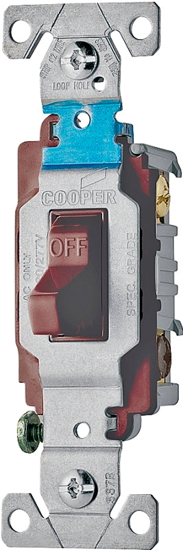 Eaton Wiring Devices CS315B Toggle Switch, Brown, 15 A, 120/277 V, 3-Position, Screw Terminal