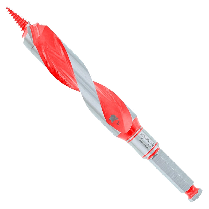 Diablo DAG1130 2-Step Auger Drill Bit, 1 in Dia, 7-1/2 in OAL, Deep Fl ...