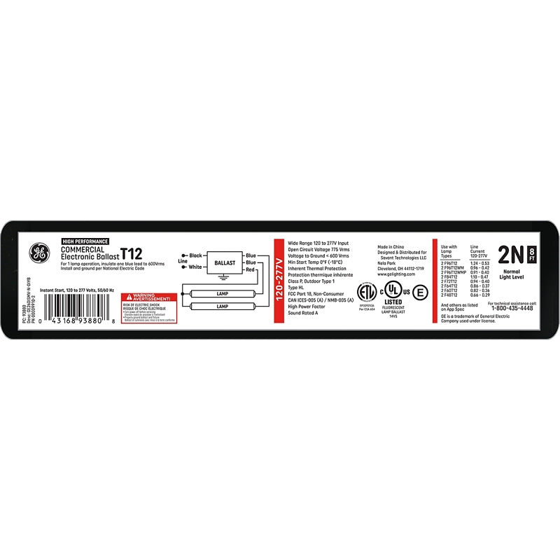 GE Industrial Solutions ProLine Series 93880 Electronic Ballast, 9.5 i ...