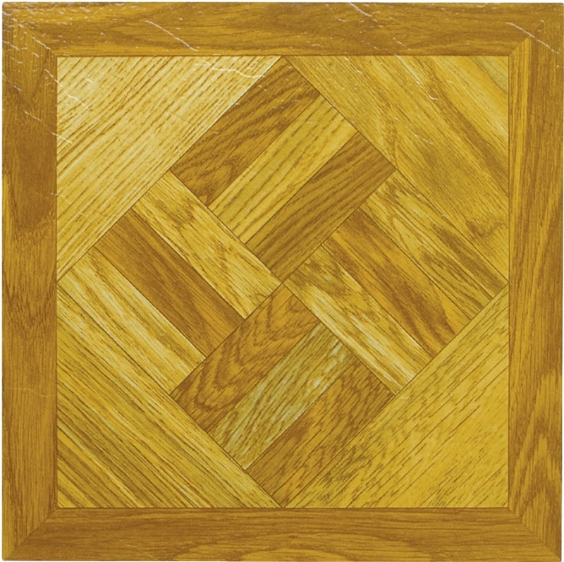 ProSource ELE-1518-3L Vinyl Floor Tile, 12 in L Tile, 12 in W Tile, Sq ...