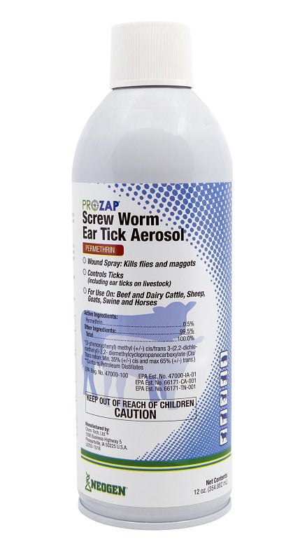Neogen 1002520 Screw Worm Aerosol, Clear, 12 oz, Aerosol Can