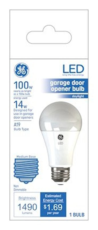 GE 93116046 LED Bulb, General Purpose, A19 Lamp, 100 W Equivalent, Medium Lamp Base, Frosted, Daylight Light