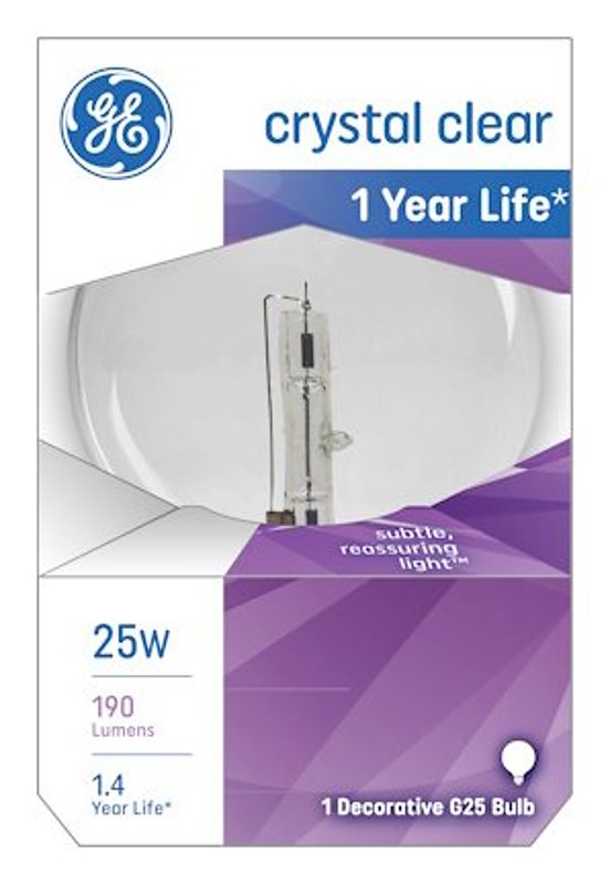 GE 12983 Light Bulb, CC-6 Filament, 3.12 in Dia x 4.5 in L Dimensions ...