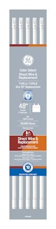 GE 93130868 Light Bulb, T8 Lamp, 32 W Equivalent, G13 2-Pin Medium Lamp Base, Dimmable, Frost, Cool White