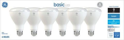 GE 46976 LED Light Bulb, Spot and Flood, BR30 Lamp, 65 W Equivalent, E26 Medium Screw-In Lamp Base, Yes, Frosted